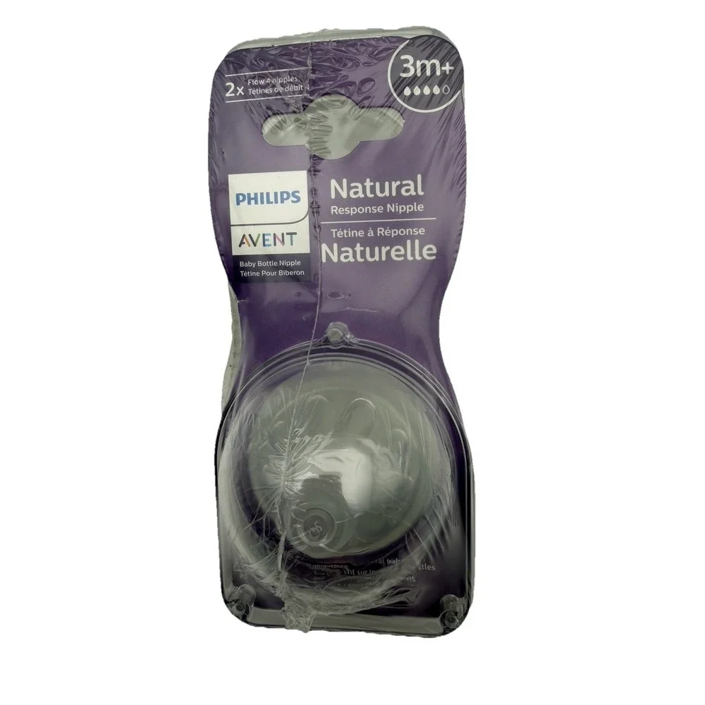 Philips AVENT Natural Response Nipple 2x Flow 4 Nipples 3m+ (SCY964/04) Bottles